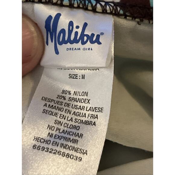 Malibu Dream Girl Womens Size Medium Multicolored Tropical Bikini Swim Bottom - Picture 6 of 12